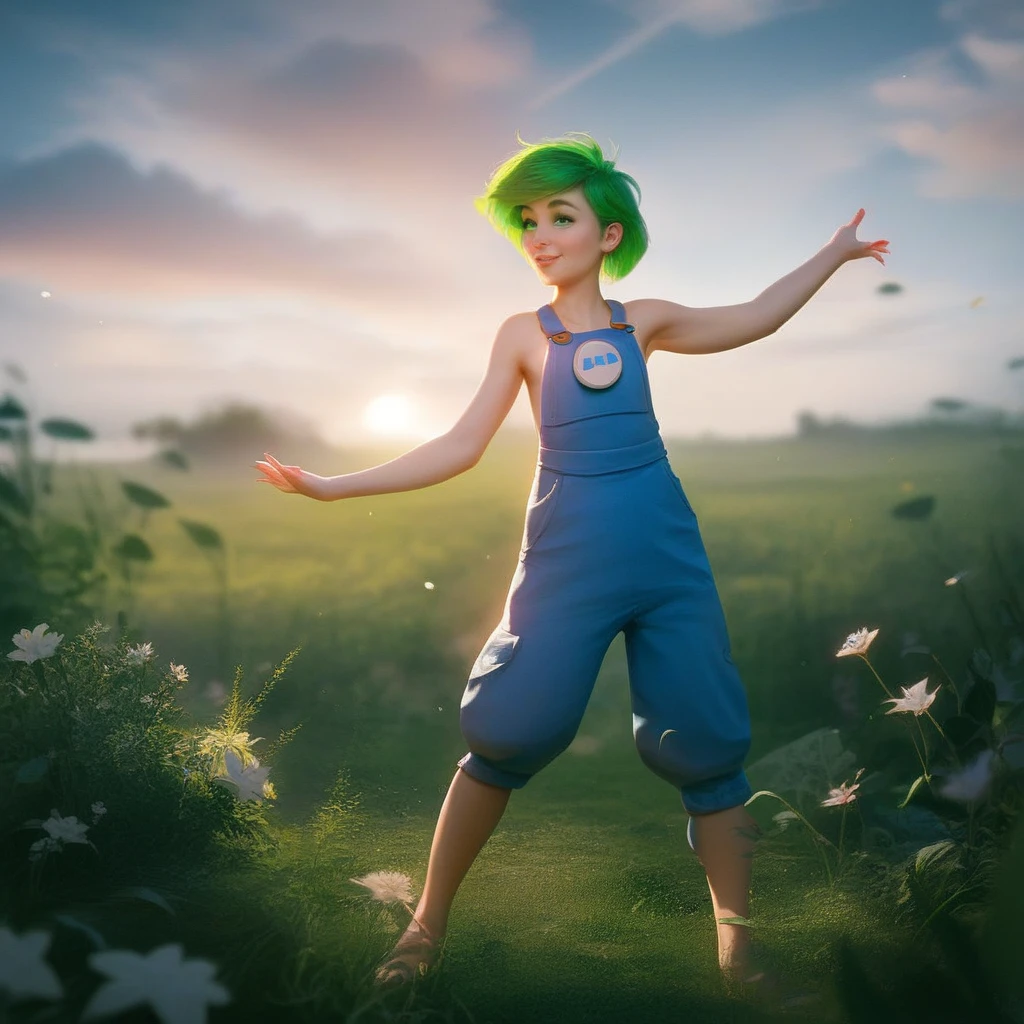 (masterpiece, best quality:1.2), IncrsAllgtrMeme, crocodile, 1girl, earth-chan, scared, kicking, water, standing on one leg, blue hair, white shirt, short sleeves, brown shorts <lora:gijinkaseries_earth-11:1> <lora:KickingAlligatorMemeV4:1>