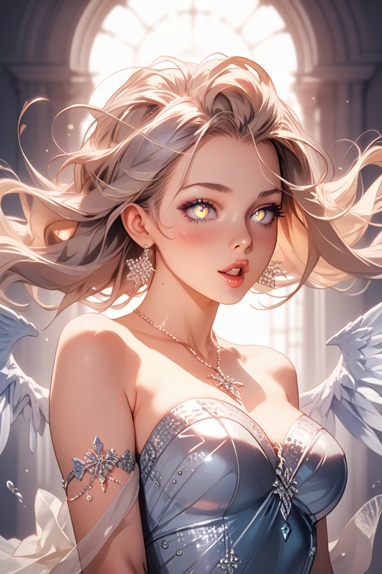 (8K, Best quality at best, tmasterpiece:1.2),(Best quality at best:1.0), (Ultra-high sharpness:1.0), aquarelle, a beautiful woman, bshoulders, shairband, by Agnes Cecil, bust, Extremely luminous and bright design, pastelcolor, (ink:1.3), Autumn lights,