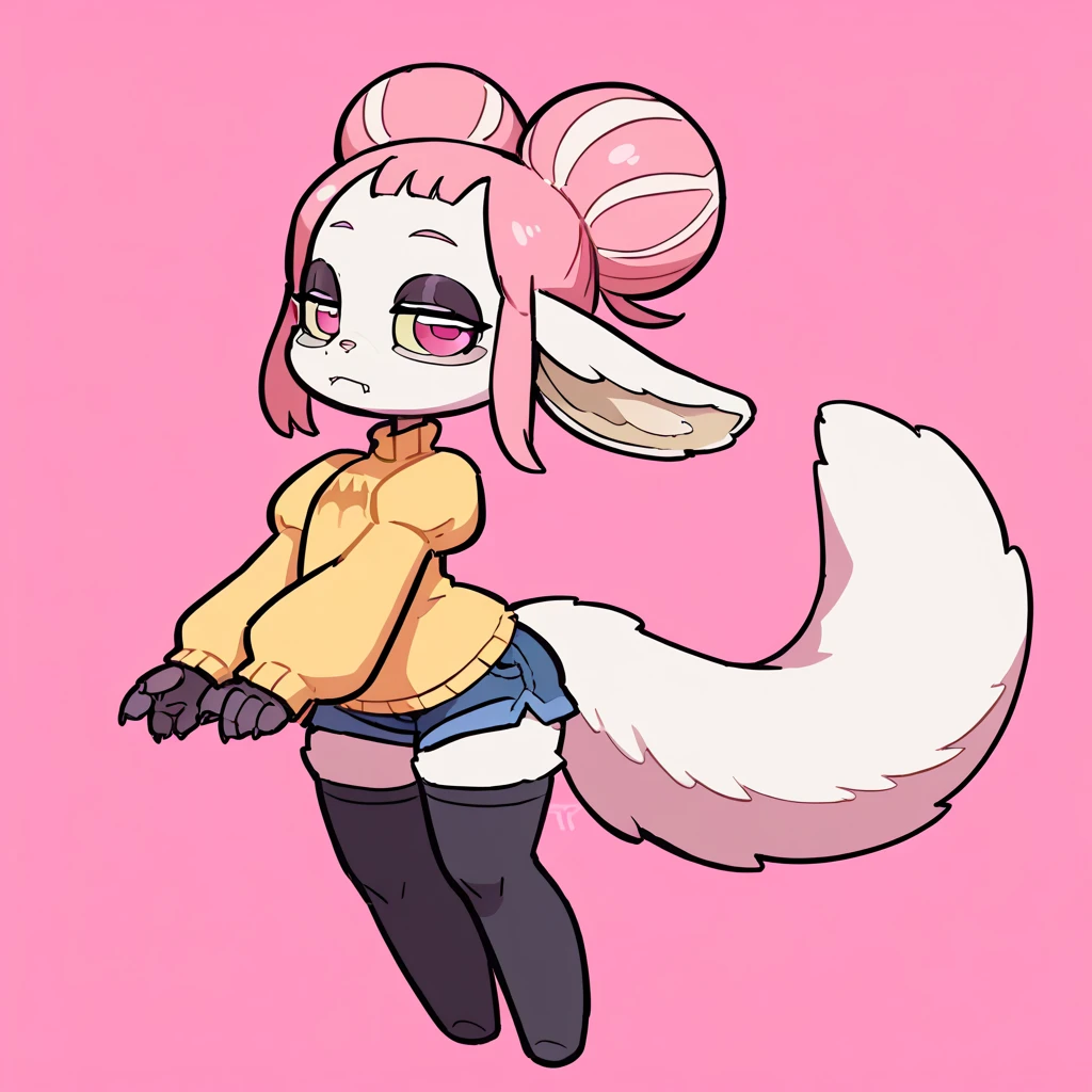 <lora:nanachi:1>, 1girl, solo, furry, nanachi \(made in abyss\), nanachihat, nanachipants, standing, looking at viewer, smile, (animal_ear:1.1) ,(nanachi:1.3)
