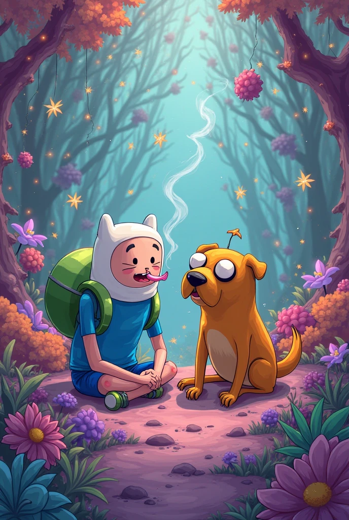 Finn and Jake smoking weed