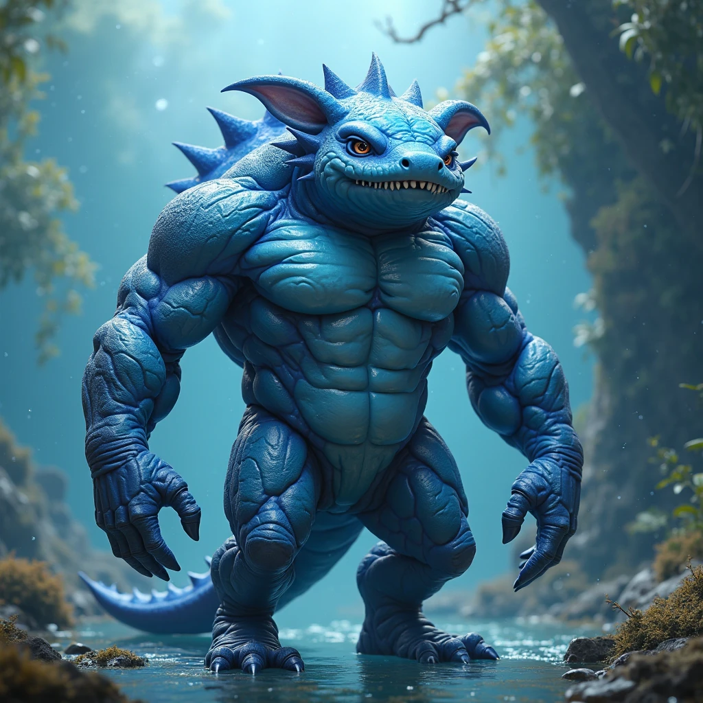  male, , , ,  (hyper pecs:1.2), （long thick thighs:1.5）, , ，(，,(,solo,very hyper muscles:1.2)((Huge bulge:1)）（corruption)), ，goo transformation，(gooey)()(l）,Unreal Engine,perfect light，detailed, photorealistic, 4k, hd, , , , good anatomy, , ), ,, high quality, best quality, concept art, photorealistic, octane rende()(nipple rings:1)（），forest，阳光打到forest上，flower，water，Sky，dragon，White