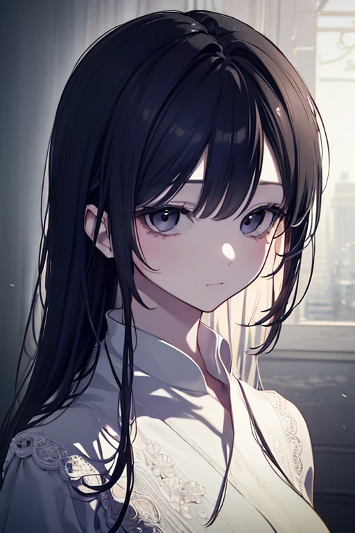 Saying I Won't Protect。True True Intentions Don't Pay Off。High quality 4K、realistic digital illustration in 8K resolution、fine texture、Delicate Details、Graceful posture、portrait with deep emotional expression、shaking light and shadow、tranquil atmosphere in dim light、Natural colors、Soft texture、 professional style
