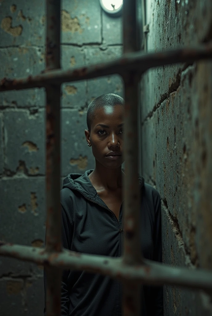 Indian Jail guard are Bitten the bald woman prisoners in side the jail 