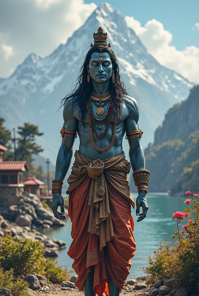 Creat lord Shiva image on himalay parvat