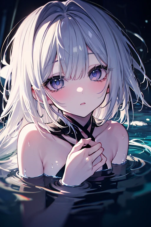 the same,
Depicts only one woman,

Silver Hair,Wet hair texture,Water dripping from hair,
(Short Hair.05),Ashime,straight,

((Black Rose))Hair Accessories,Purple Necklace,

Natural skin texture,Big boobs,Narrow waist,Bring both arms together,

(((Black)))One-piece dress,scarf,White transparent jacket,
Golden crown,sunglasses,

Neuschwanstein Castle,Germany,
11:30 PM,wood々,darkness,Starry Sky,moonlight,constellation,shooting star,
Seaside in the background,sitting on the beach,

Slightly larger breasts,expression(Puzzled),Hall々and attitude,Closed Mouth,Closed Eyes,
blush,True Face,Broken posture,

Natural depiction,
Beautiful depiction,
Shiny eyes,
Healthy Body,
Natural hairstyle,
Natural body contours,
Natural facial contours,
(Five fingers)A clear depiction of,Symmetrical fingers,
Two arms,Two legs,
Sharp eyelid depiction,
Keep the subject in the center,Expand the upper body,
Beautiful image quality,
Delicate shades,
4K,Very detailed,
Delicate light adjustment,
Delicate contour drawing,
