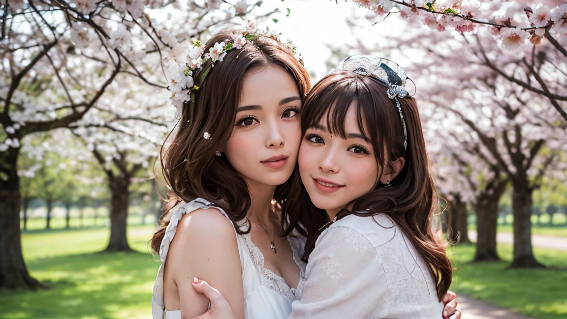 Best_Quality, (masterpiece:1.2) of Hi-Res photo, (realistic and photorealistic with touch of rawness:1.37), (Panoramic group photo:1.6), (((SchoolGirls Surrounding the camera facing upward))), (Filled with many Faces), (NOGIZAKA face variations:1.4), { Looking down at the camera | (Kissing face to face) }, (((close:1.4, Face closeup from below:1.4))), (((Sky background) with CherryBlossoms)) . BREAK Extremely Detailed KAWAII face variations, captivating gaze, elaborate detailed Eyes with (sparkling highlights:1.2), long eyelashes、Glossy RED Lips with beautiful details, Coquettish tongue, Rosy cheeks, Glistening ivory skin . { (Dynamic joyful expressions) | (:D) | (Kissing) | Tongue out | baby hair | Updos | OKAPPA }, Childish .