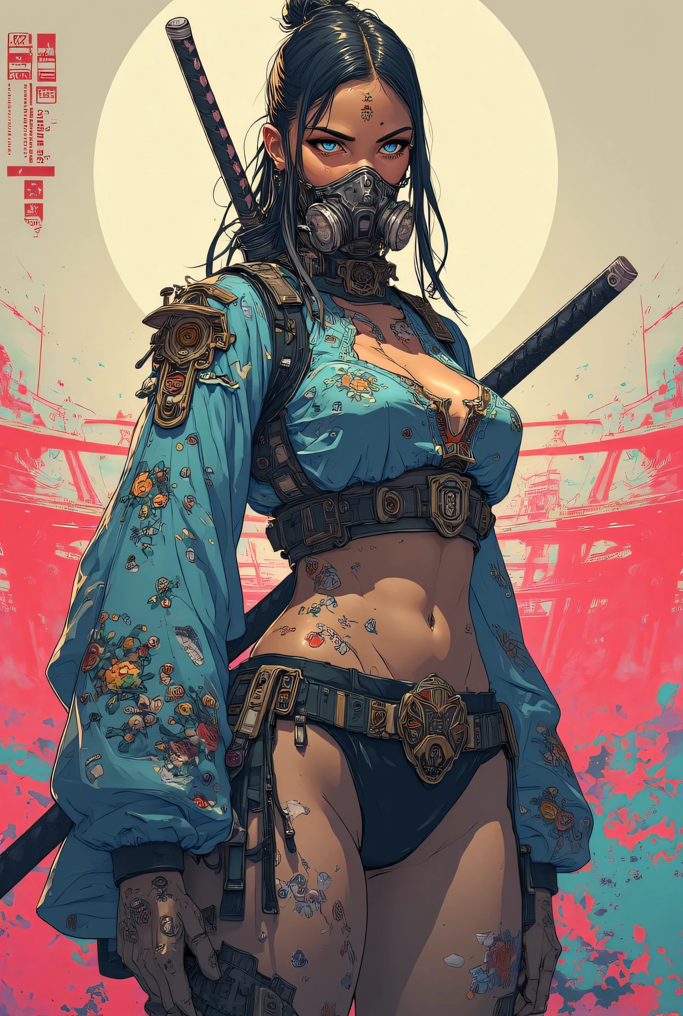 raw photo, realistic, 35mm, retina, 32k (amazing, voluptuous, wonderful woman from the back full of tattoos (yakuza style) realistic side lighting) cinematic, (ancient mayan temple background) forest, fog, smoke, flowers, many details, ultrasharp, luminous paint