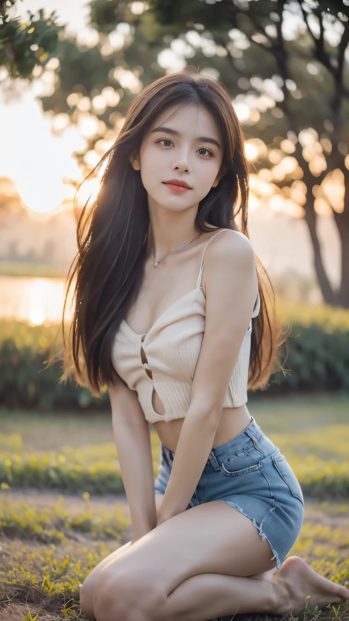 Photo Quality、An ultra-high picture quality、8K、32K、​masterpiece、top-quality、1girl in、younggirl、Brown-eyed、length hair、Disappointed_Face Smile、shinny skin、(Nice leg line:1.3)、thin-waist、huge-breasted、
Romper
、khaki colors_utility_Jacket、white_tshirts、Ripped_skinny_jeans、Black_lowfers、Structured_Handbag、Layered_Necklaces、
break
Around the crowd:1.1,depth of fields,Look at viewers,Looking from the side,The upper part of the body