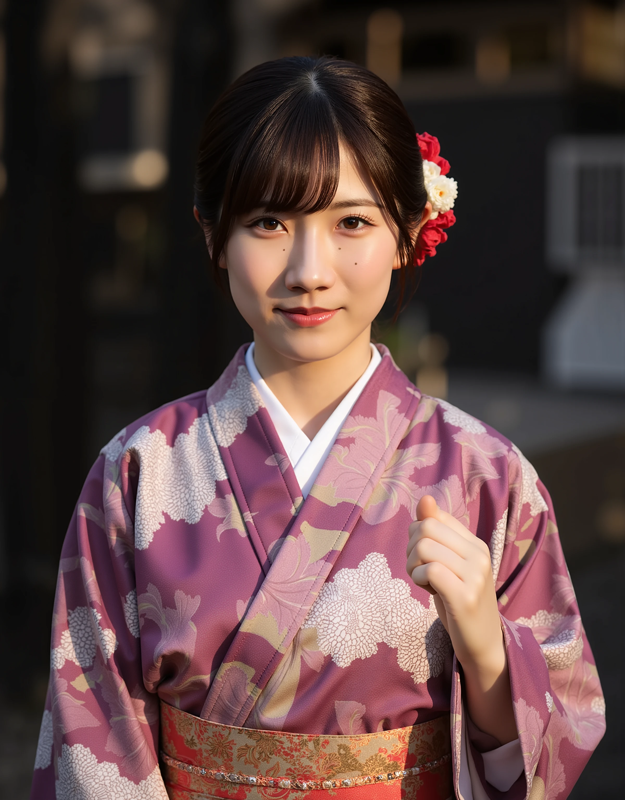 ((( best quality )))、((('s greatest masterpiece)))、Beauty Painting、 8k、 beautiful women:20 years old: Exact Anatomy、Japanese hairstyle、( beautiful patterned and colored yukata)、best hair and skin texture、 photorealistic sticks 、 natural light、Full Body View 、 with a person、Natural Shading、Outdoor lighting at night:1.3、