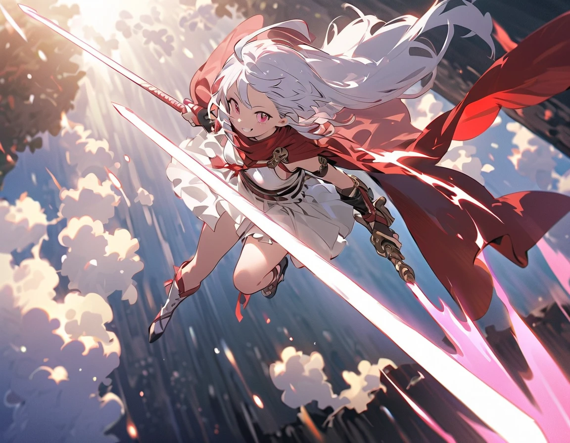 a brave and skillful warrior and his friend a beautiful woman who is a white mage are battling with a powerful and terrible dark knight in a great battle, 2d anime style