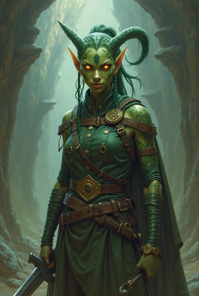 (papel de parede 8k extremamente detalhado), A medium photo of a beautiful necromancer female orc, intrincado, alto detalhe, dramatic