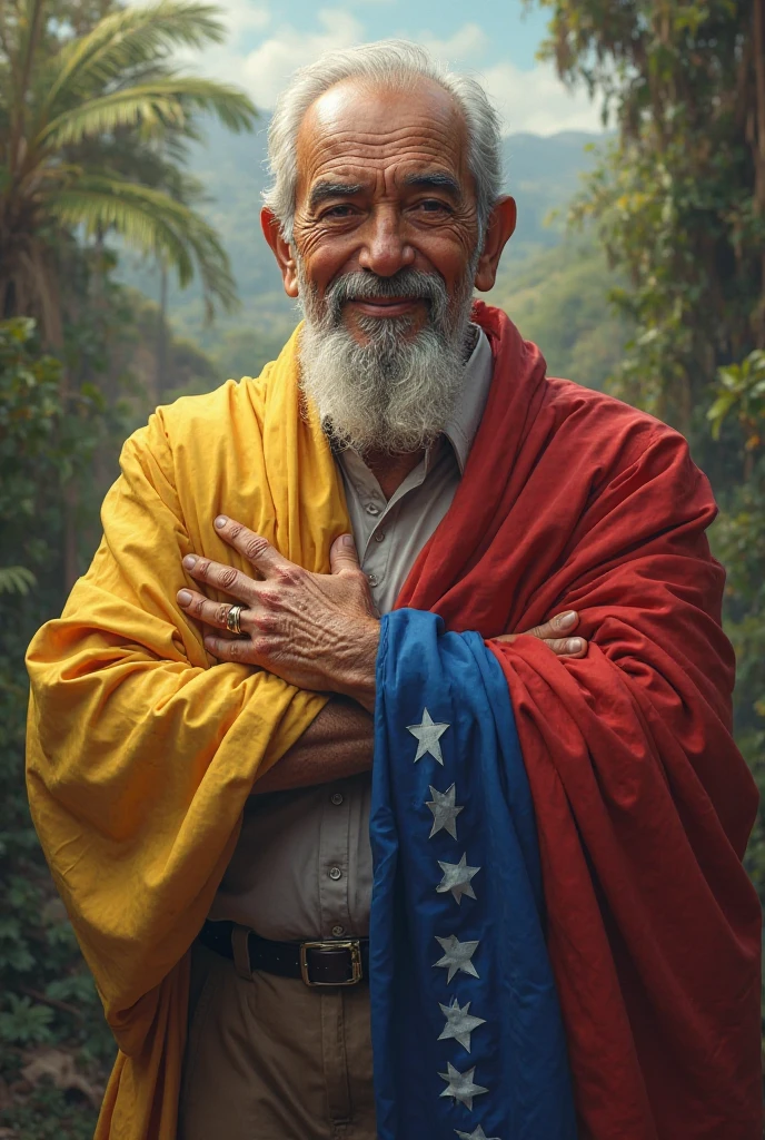 Don Ramón with the flag of Venezuela