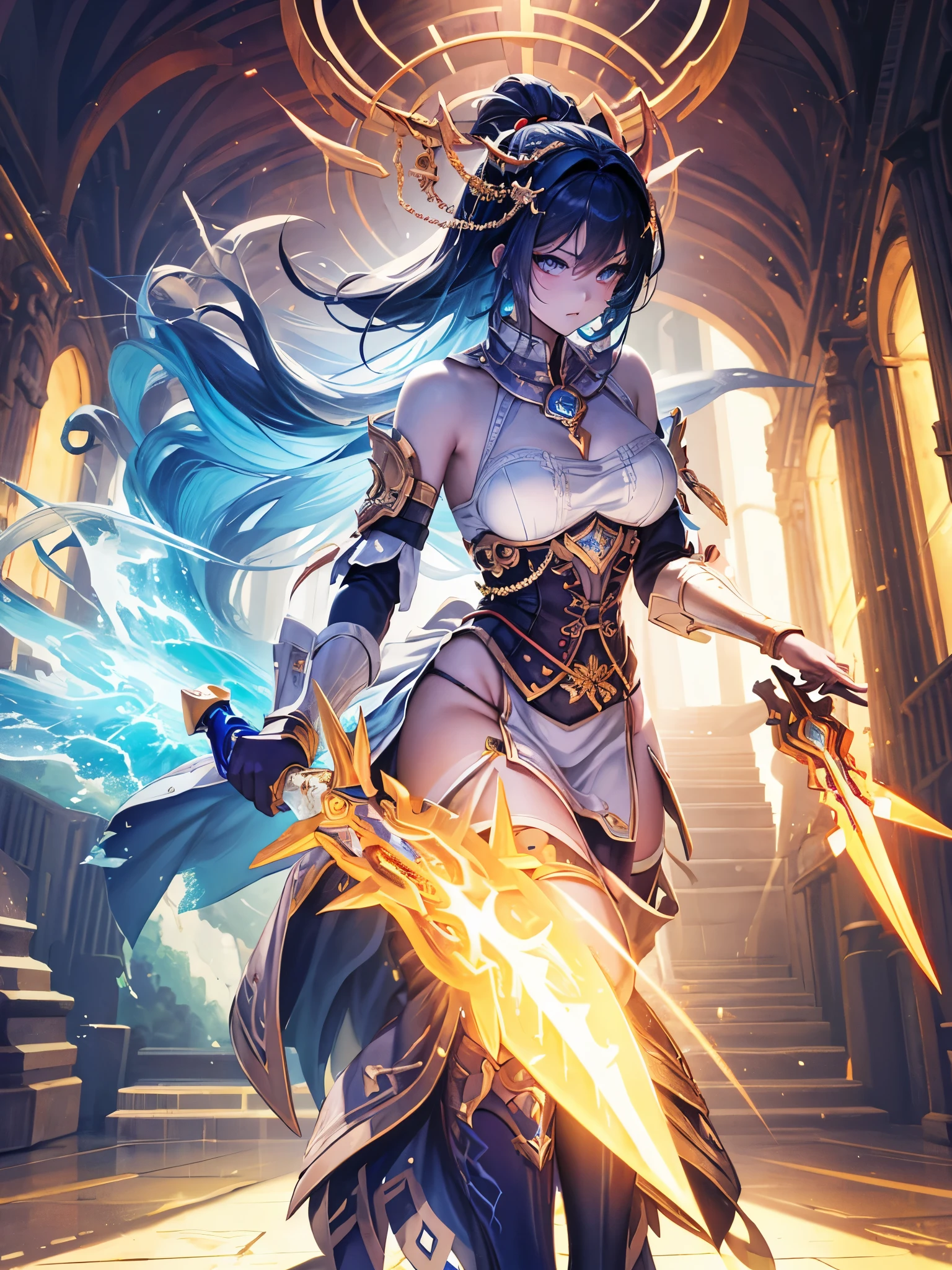 「Iris knife」The image of the legendary warrior imagined as is expressed with the following keywords...:
Rainbow Sword: The Iris Knife is a being with a sword that shines beautifully like a rainbow.。The sword is said to have powerful and mystical powers.。
Legendary warriors: The iris knife has the appearance of a warrior inherited from ancient times。Their existence is told in myths and stories。
Light and fighting spirit: Iris knife wears light、Portrayed as a warrior full of fighting spirit。They symbolize justice or courage、Fight Darkness and Evil。
Colors of the rainbow: Iris knife warriors are dressed in different colors like a rainbow。It is a symbol of their power and pride。
Mysteries and secrets: Iris knife is considered mysterious and secretive.。Many mysteries are hidden in their origin and power。
guardian of the world: Iris Knife Warrior is the world and man々Is々Respected as a guardian。They fight for peace and harmony。 personification male people Youth Warrior Mystical Fictional creatures chimera