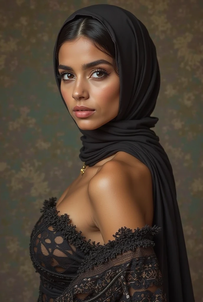 Roupa preta da mulher bonita no parque, ultra realistic, 8k, master part