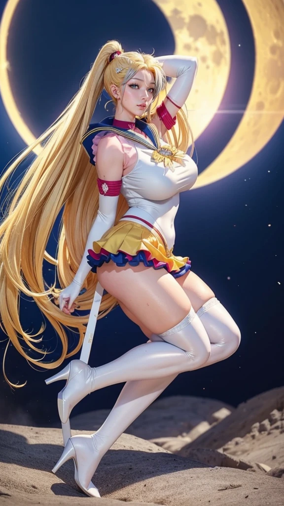 Absurd resolution, high resolution, (masterpiece: 1.4), hyper-detail (sailor moon,long twinrtails, blonde, nude, pink nipples, yellow pubic hair, full body shot