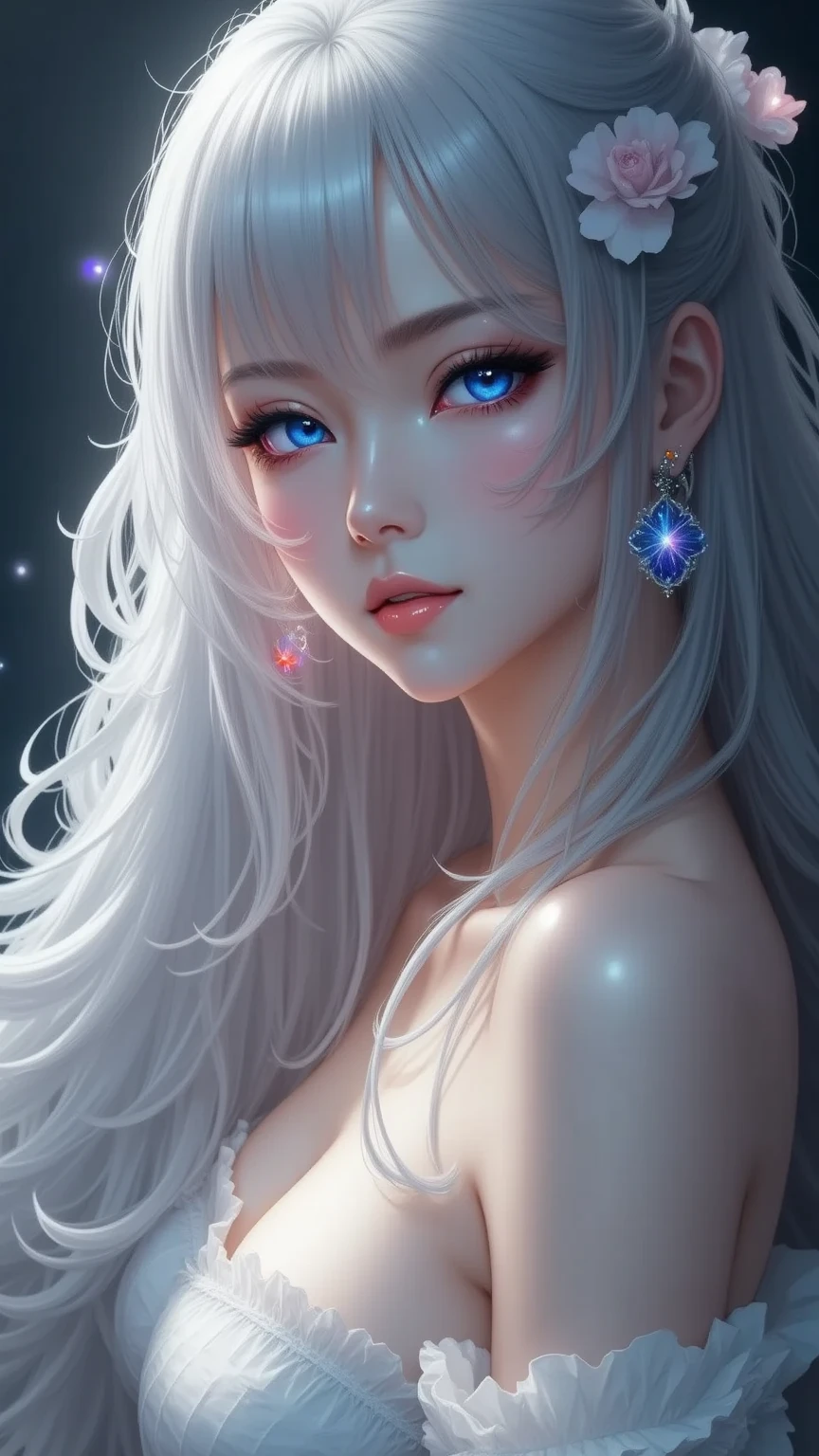 ((masterpiece)), (((highest quality))), ((Very detailed)), ((shape)),[Realistic light effects],Shadow,(Fantasy Style),(White Background:1.6), Simple Background, (Earth Theme),(Cape)[(Hair Focus,((One Girl)),[(Big slime hair): (Cloud hair):0.3], (Background Hair),(High saturation),(Hair surrounded by galaxy splashes),)):((Her hair is made of galactic clouds,:1.27628), (Her hair and clothes are galactic clouds and star clusters:1.1025),(Cape is becoming galaxy clouds)
