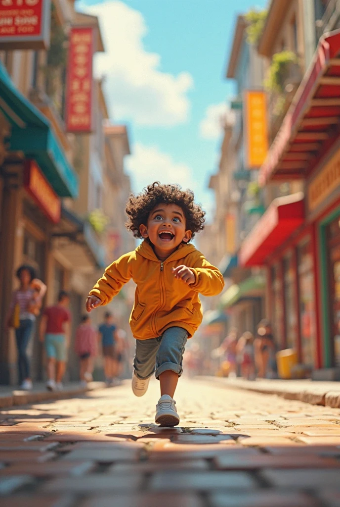 Image of a child, de piel morena clara, usa gafas, es alto y fuerte, for a story in a YouTube video in Pixar format, It's the little allabester, He's the leader of the class, Es extrovertido, Playful and gets up for many things