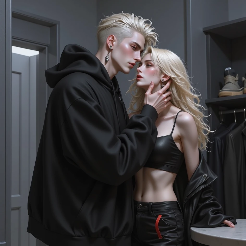 (evil albino lathy androgynous male, Cockatrice King, thin neck, frail shoulders, weak arms, flat chest, soft belly, curvy hips, thick avian thighs, male crotch, massive buttocks, depraved homosexual, rapist, kidnapper, cradle robber, queer, weak stomach, weak bladder, his presumable prey castrates him)