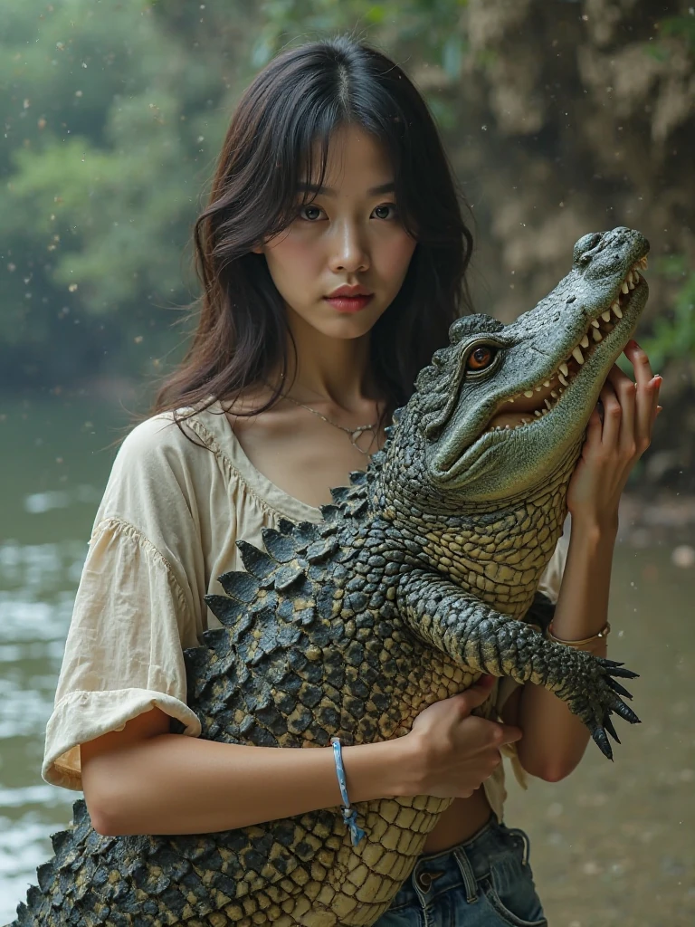 thickening the hind legs of the lizard,、Make it the same texture、Make them the same shade、