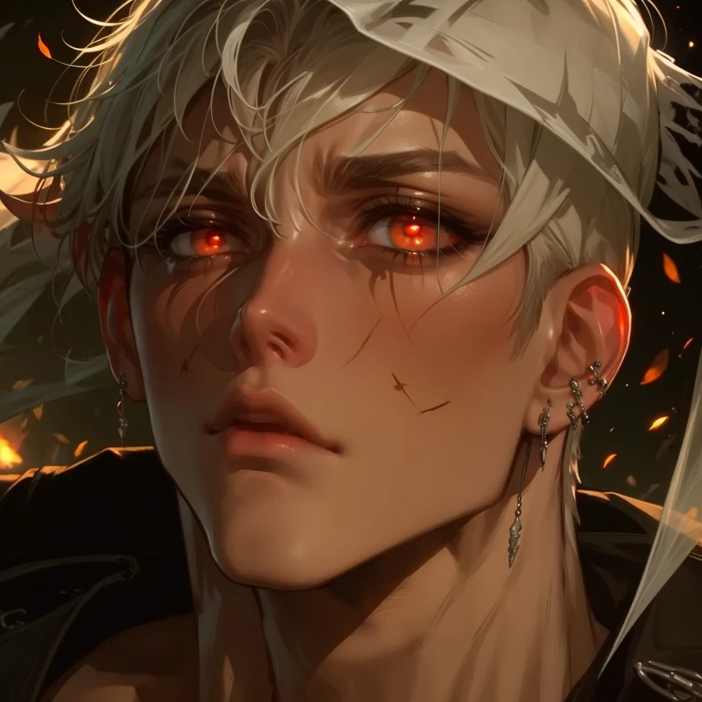 virtual_YouTuber, 1 boy,(absurd, a high resolution, ultra detailed), 1 man, , Beautiful, broad shoulders, evil, Glowing red eyes, blood, scary looks, black skin, finely detailed eyes and a detailed face, art, occult, Vision Casting, art, Alphonse Mucha, White background, Whole Body Up, facing forward,