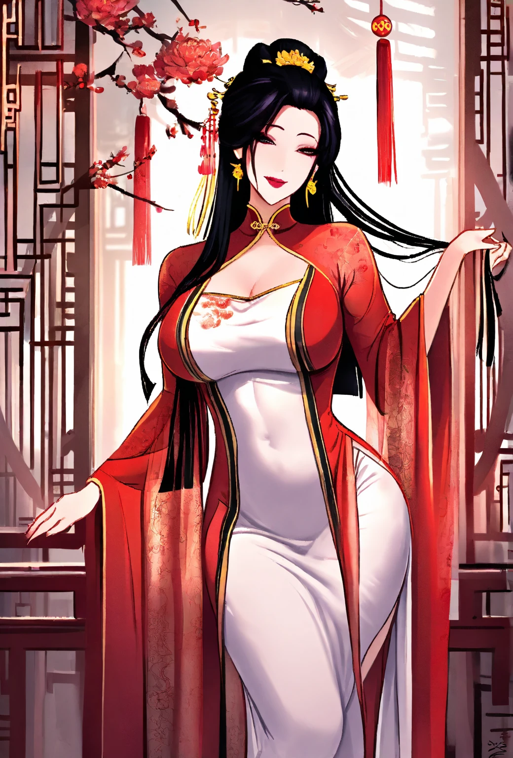 age 30s 爆乳 Long black hair bbw Beautuful Women realisitic opening legs Bust 100cm Waist 80cm Hips 100cm Chinese dress