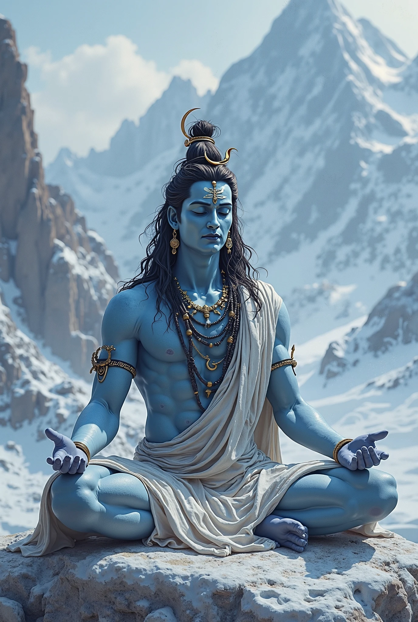 Shiva Durga is sitting on ice