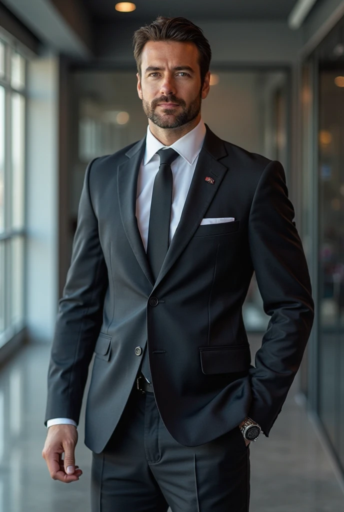 Business suit with logo