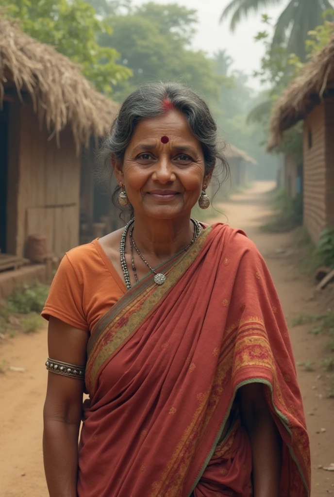portrait of an indian village woman in forest in Himachal pradesh, clear facial features, Cinematic, 35mm lens, f/1.8, accent lighting, global illumination --uplight --v 4