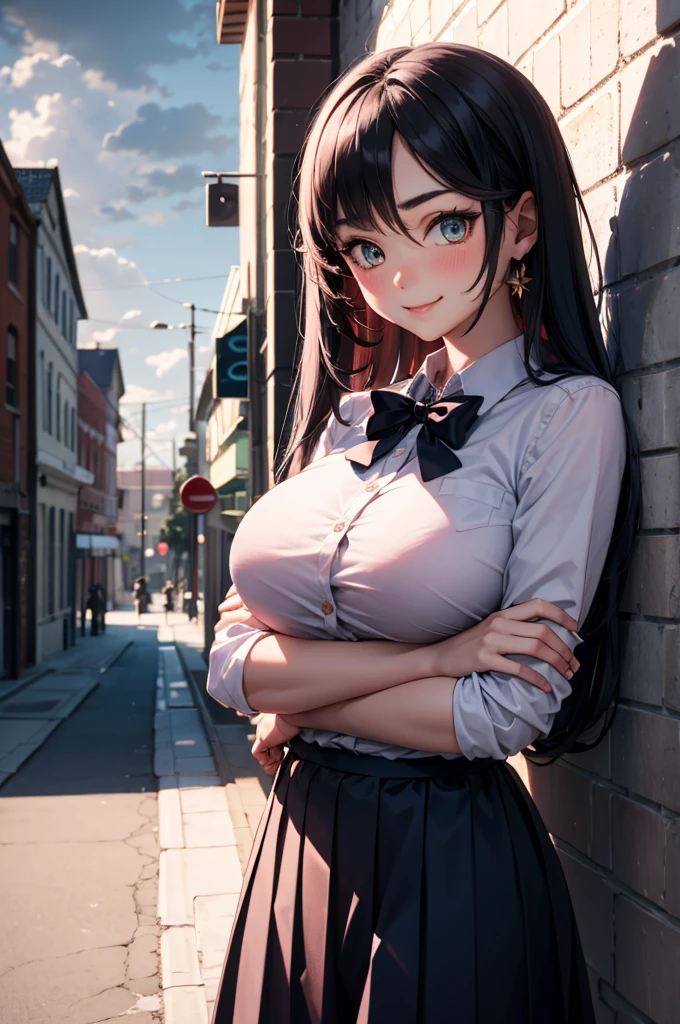very cute and beautiful girl,(highly detailed beautiful face),(smile),blush,cowboy shot, (white blouse with detailed frills),long sleeve BREAK standing,skirt lift,(white panties), hair ribbon,black hair,(scarlet plaid mini skirt) BREAK flower garden,narrow stone pathway,shrubbery,distant trees, (best quality,masterpiece:1.0),absurdres,highres,ultra-detailed,extremely detailed,32k,8k resolution, intricate details,cinematic scene,detailed background,solo,dynamic angle,(open shirt:1.8),(show off nipples:1.6), (exposing bare breasts:1.3), (exposed chest:1.3), (no bra:1.3)