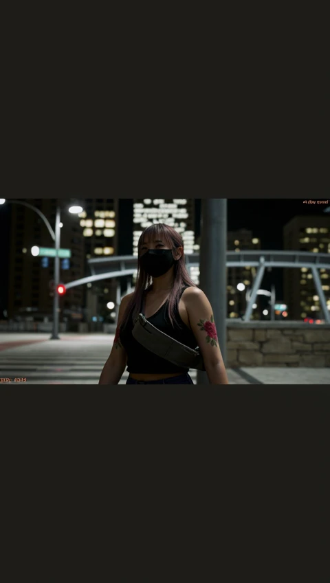 masterpiece, best quality, high quality, extremely detailed 32k unit an enchanting front view, A pretty 40 year old Blonde haired woman, she is standing out side Futuristic Building at night, she is wearing teal leggings and a crop top, her hair is Choppy Bob hair style, she looks beautiful in the glow of the street lights,(best quality ,photorealistic)