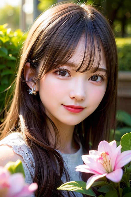 top-quality、masterpiece、超A high resolution、(Photorealsitic:1.4)、1girl in、shoulder、enticing、looking in camera、smil