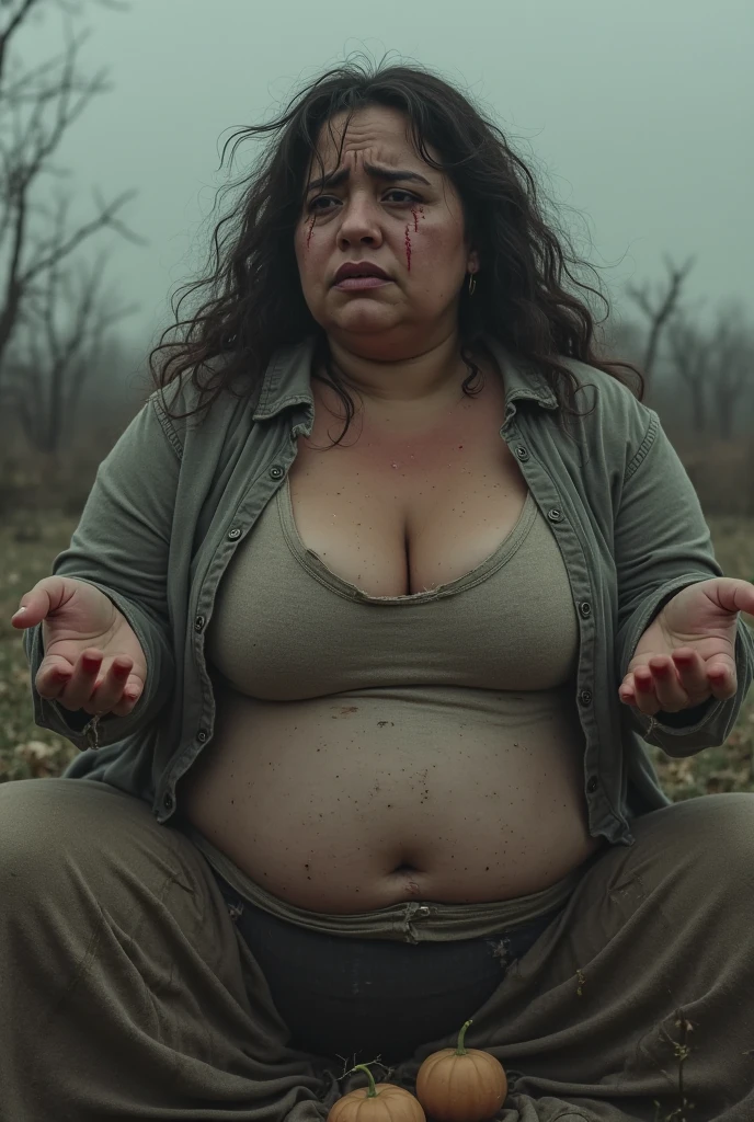 Naked girl tied in forest, crying, milf, American,