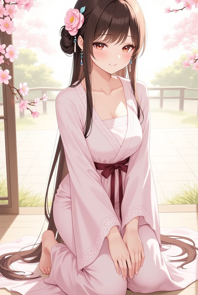 1 woman, full body, nezuko kamado oni mode, with bamboo in her mouth, demon hunter, Kimetsu no yaiba, beautiful, long hair, pink eyes, perfect, ultra hd, naked, showing her breasts, showing her pussy, nails like claws, perfect feet, demon hunter scenario, under a sakura tree, sakura leaves falling from the sky, angry face, beautiful feet, beautiful pussy, beautiful tits, legs open (showing the pussy in great detail)