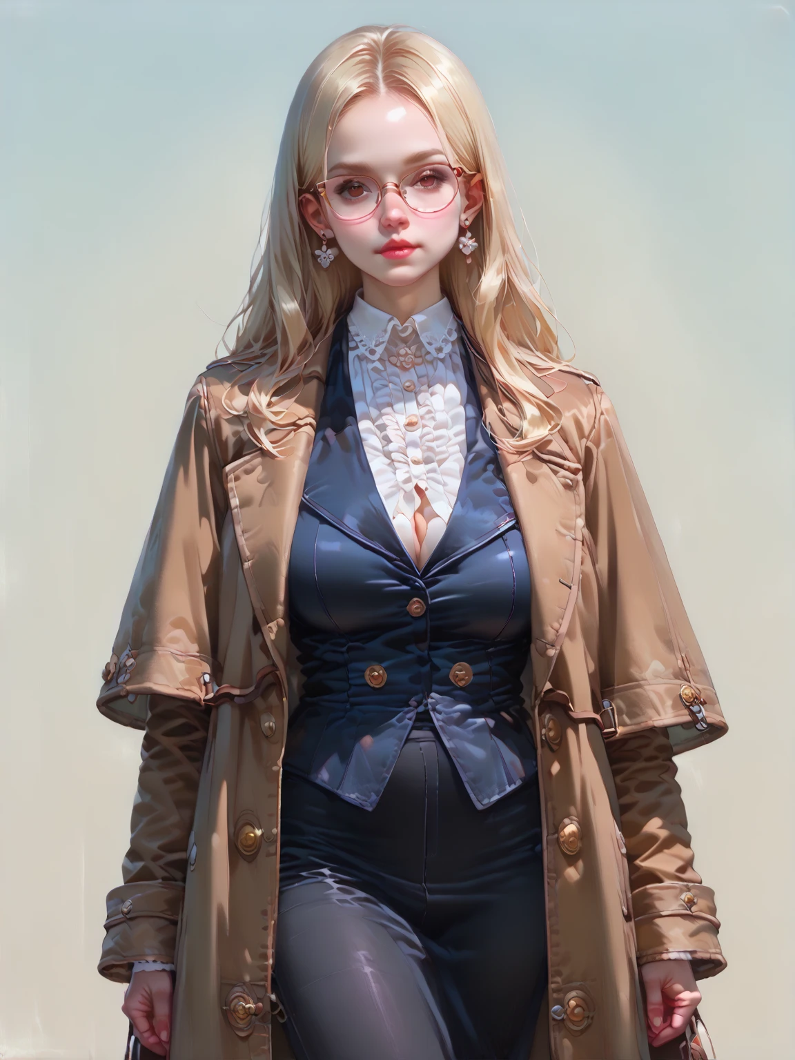 (masterpiece), best quality, expressive eyes, perfect face, dildo in her pussy, show pussy, show tits, squirting, ribbed shirt, sunglasses, jacket, brown jacket, brown coat, coat, aqua nails, aqua shirt, side ponytail, orange hair, heart hair ornament, heart, pokemonsonia, aqua eyes,