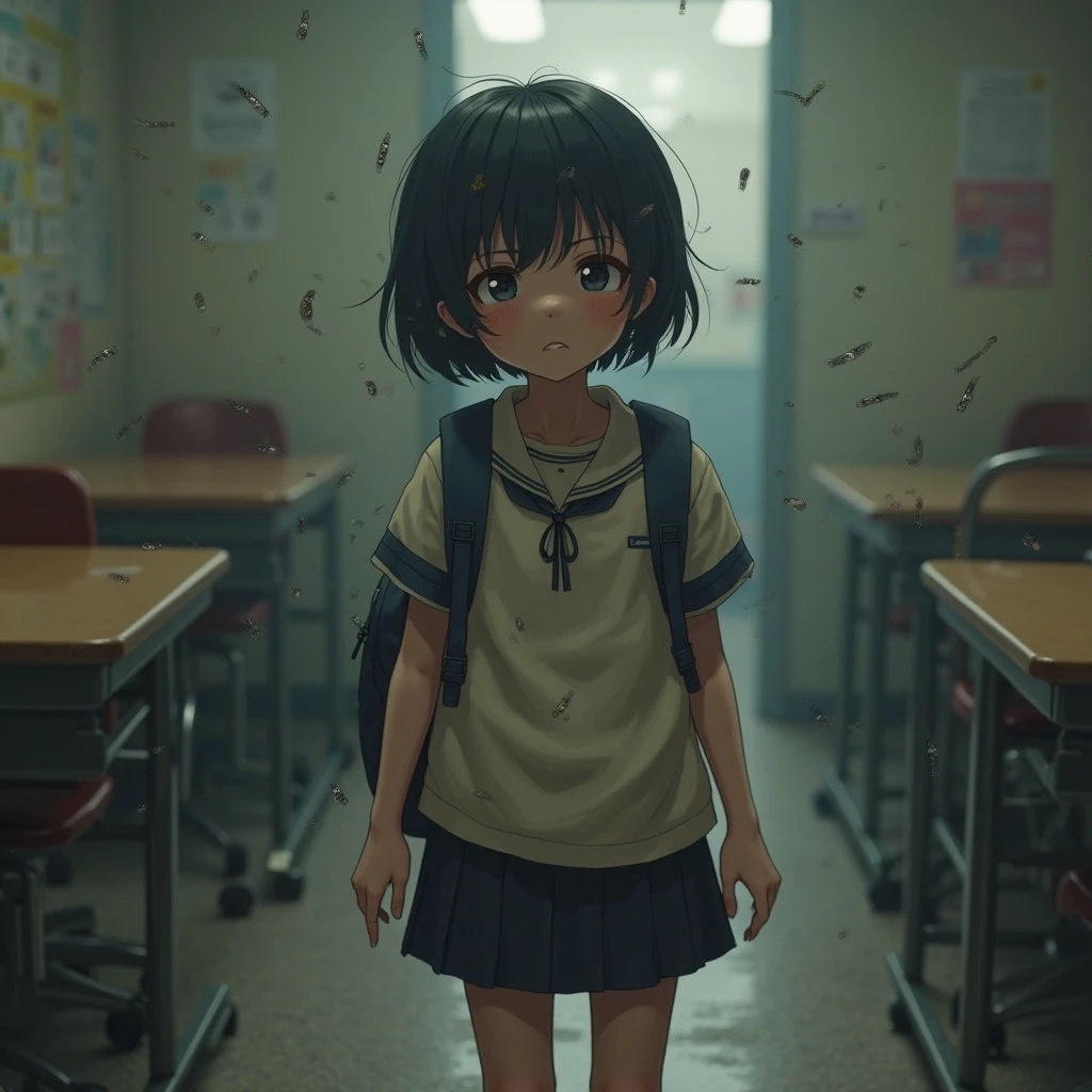 bullied child Girl student Real uniform