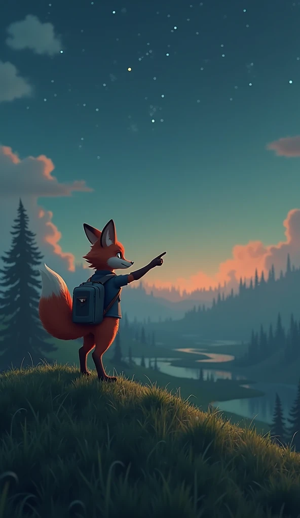 masterpiece, best quality, a beautiful and detailed facial portrait of diane foxington, fox, anthro,orange fur, orange body, smiling,open mouth,tail,metal eyebrow piercing,eyelashes,pupils,green eyes, ((detailed mouth)),((detailed hands)), wearing jogging attire, walking through sequoia national park, ((from behind)), distant mountains, valley,sky, clouds,tall grass,standing,landscape, solo
<lora:diane foxington nai v3-000008:1>