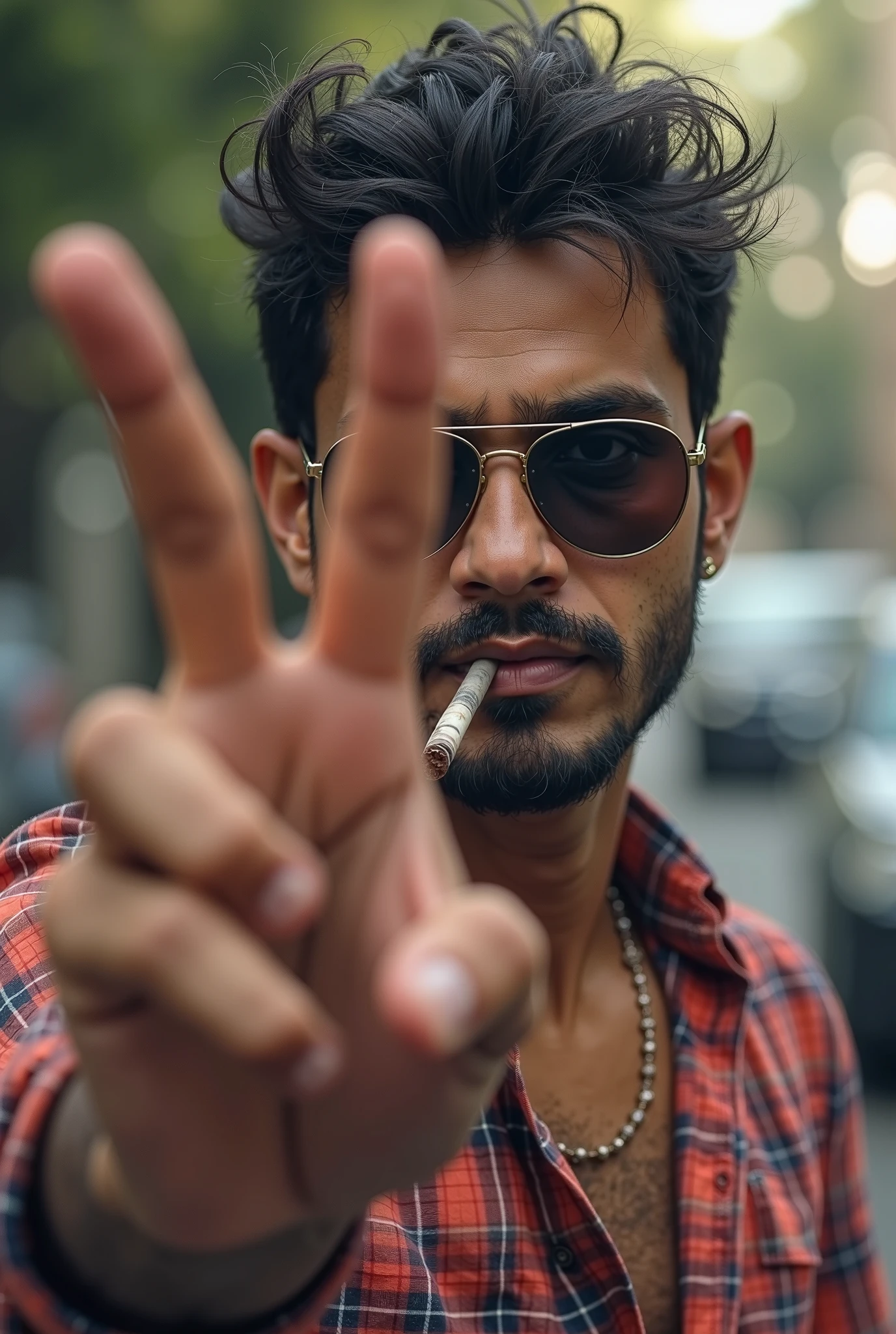 A boy smoking cigarette