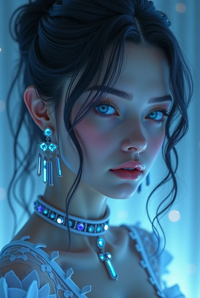 (masterpiece, best quality, highres, high resolution:1.2), extremely detailed, realistic, intricate details, 1girl, solo, looking at viewer, (abstract art:1.3), (dark theme:1.2), art, stylized, deep shadow, dark theme, cosmic dress, cosmic beauty, in space, nebula, (cinematic lighting, bloom, volumetric),