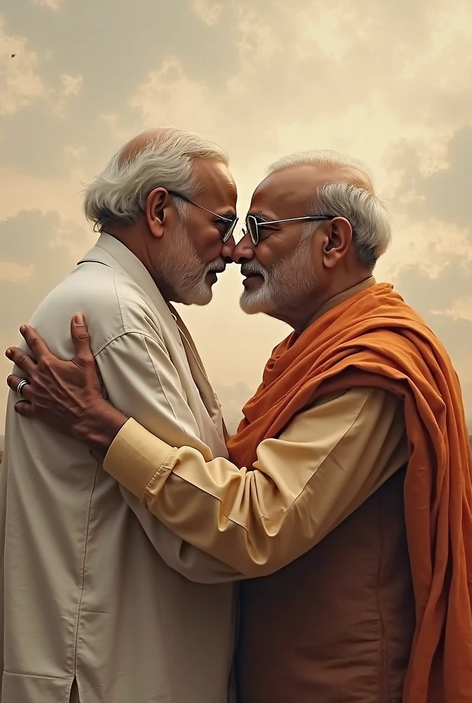 ((best quality)), ((masterpiece)), (detailed), perfect face Narendra Modi fight vs Rahul Gandhi