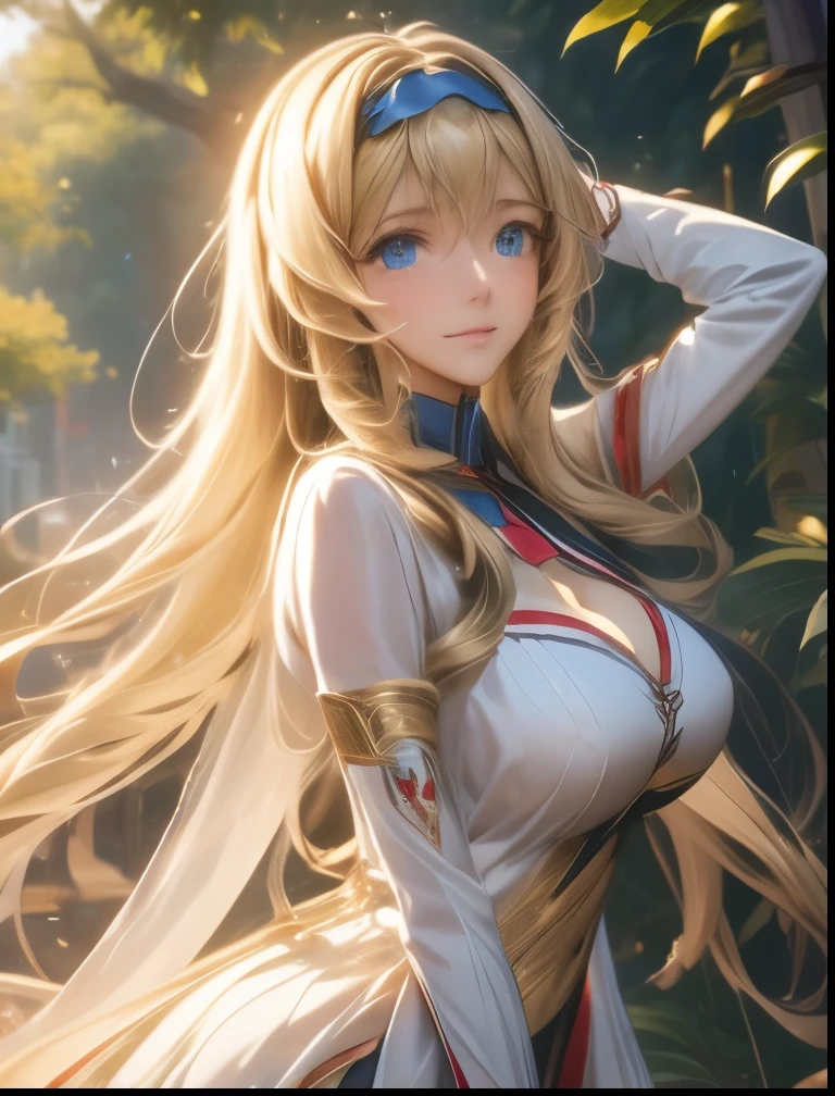 (((SFW、Highest quality、 first class masterpiece 、 Normal Body 、8k、 detailed faces 、 super precise、 real color 、5refer to、Highest)))、Cecilia Alcott Cecilia Alcott / Infinite Stratos、Beautiful Girl、 Gold、long hair、Vertical roll hair、Big Breasts、slender、 slim、 can be used、translucent ultra-thin transparent high-leg slingshot