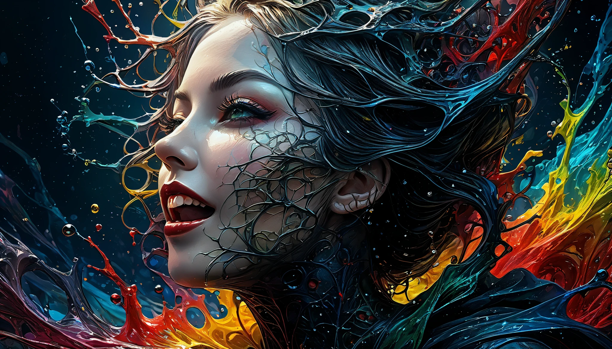 Masterpiece, high quality drawing, high quality vivid painted colors,science fiction, brush traits, sks woman walking on burnt soil, <lora:angelinaJolie_v10:1>