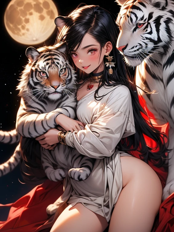 Chinese legend. The goddess stands behind the white tiger. giga_busty
