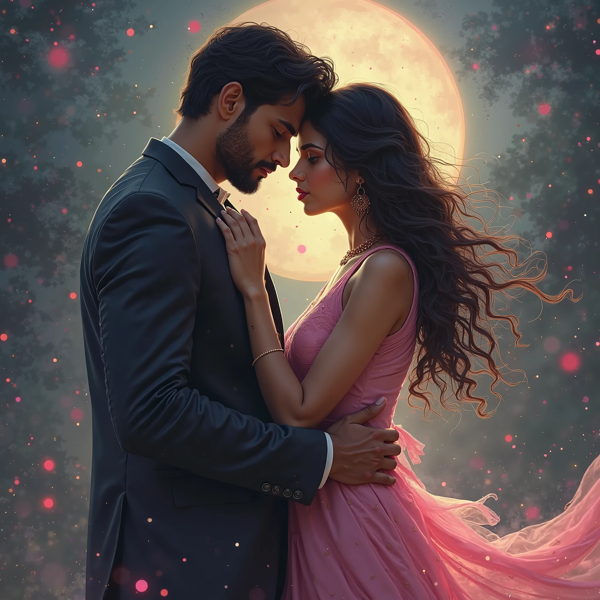The totan mousi kissing chotta beam in moon in dark night with shinny sky in rainy day another guy watching this scene and felling gelious in his balcony drinking with coffee and in same picture some another guy watching this scene and feel gelious in boy should wear bikini no only the boy which is watching the scene he should wear indian style lehenga