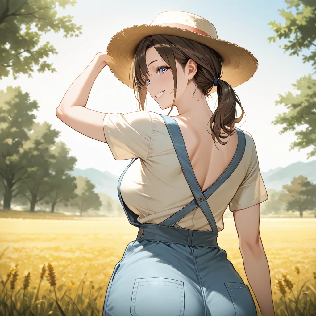 hitenkei style, claude monet style, wearing glasses, oil painting, grain farm, iowa, tractor, ((topless)), nsfw, masterpiece, summer, 1 girl, solo, cowboy shot, standing, erect nipples, intricately detailed, navel, bare shoulders, brown hair, necklace, cowboy hat, scenery, extremely detailed, bare breasts, puffy nipples, blue eyes, bare stomach, soaked, medium breasts, wrist watch, teen, soft eyes, smiling, armpit, sweaty, happy, half open eyes, lusty eyes, blushing, long hair, 1 ear visible, side bangs, sleepy eyes, large nipples, lifeless eyes, full body, denim shorts, hotpants, scenery, grain silo, huge nipples, long nipples, slim waist, saggy breasts, haystack