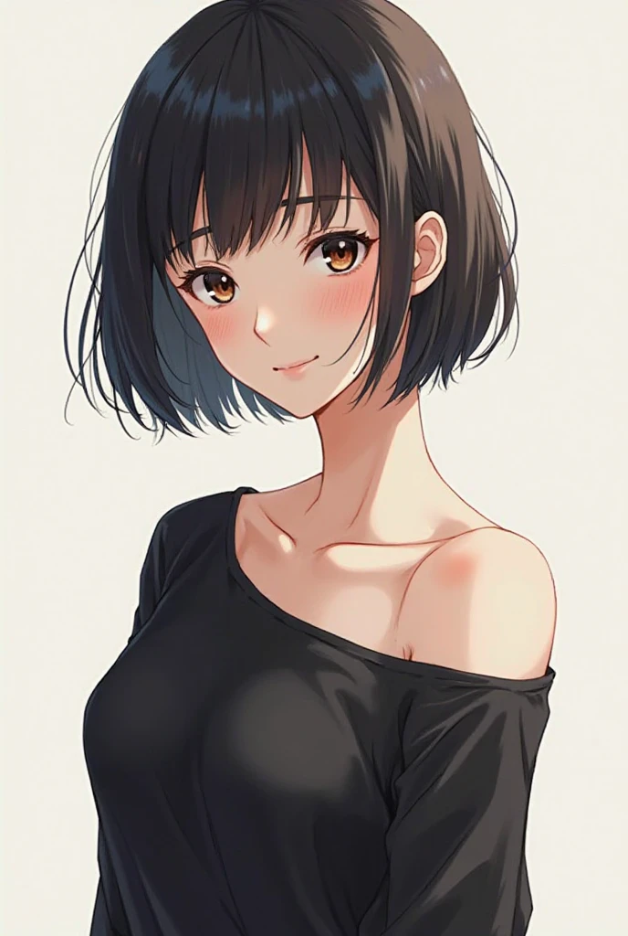 One girl, Plain background、face from the front、Earrings,Heavy makeup,Bewitching Smile、Expressionless、Light-colored clothing,Stylish Shinjuku summer fashion、Black Hair,Brown eyes,Hair is grated、40 years old