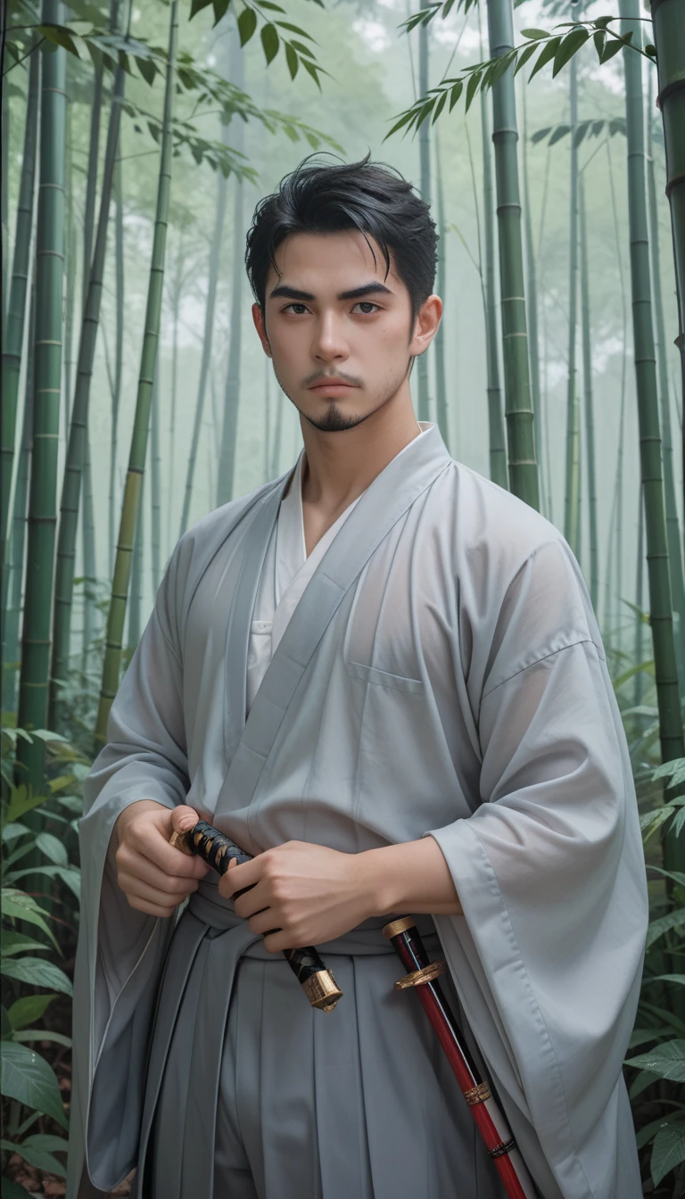 Young arafed monk, detailed bald head with a few hair, serene, Full Body Shoot, nether body in a detailed dark brown robe, look at camera, detailed facial parts, Manly, waterfall background, Freestyle Pose, Happy Expression, perfect anatomy, symmetric body, asian, 18 years old, shirtless :: high detail, a lean athletic body, realistic, human skin, extremely detailed fingers, handsome chad chin, shirtless, handsome, masculine, human skin, (eyes contact), Handsome, Attractive