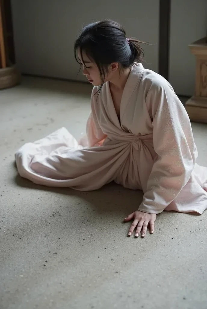 Collar,silk rope binding,Kneeling pose