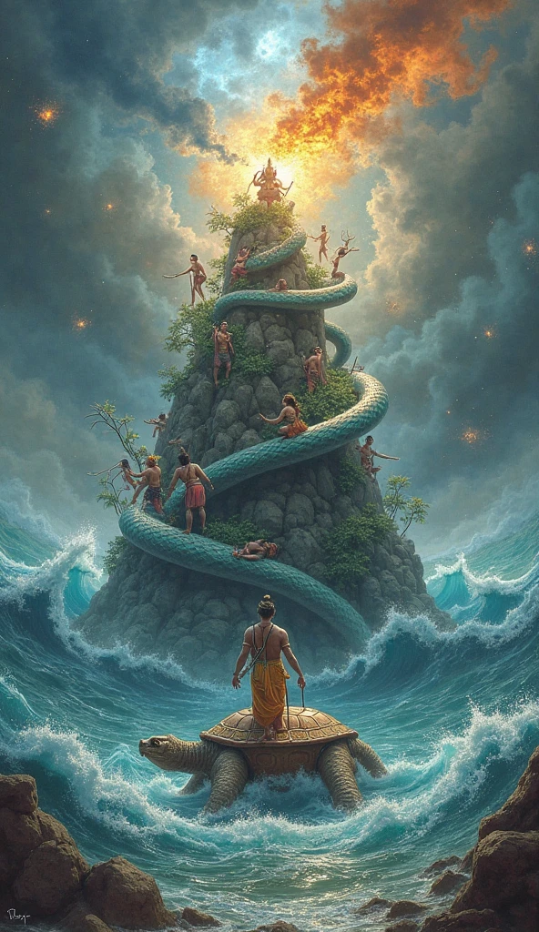Samudra manthan acording to Hindu mythology