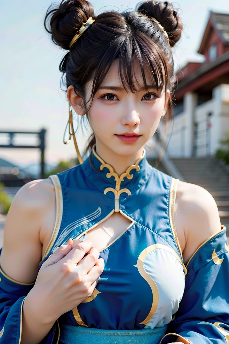 Chun-Li from Street Fight II,perfect chun li costume,blue cheongsam ...