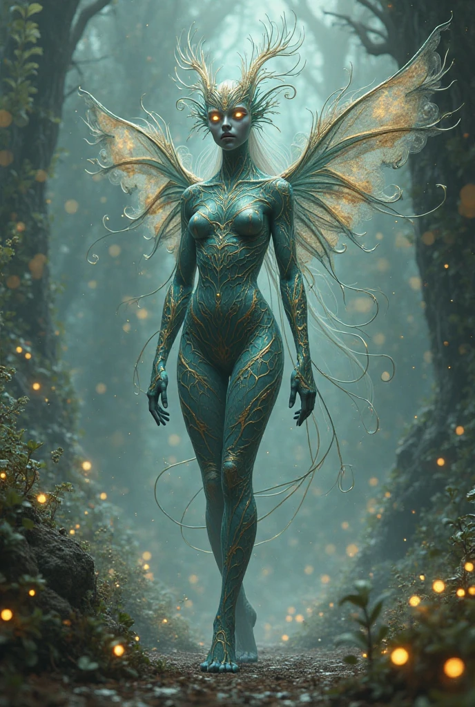 bioMechanical style Ultra detailed illustrations, Phantom Magical Creatures, (Translucent skin: 1.5), (with translucent body: 1.5) Ms. Schiff's Art, Neon, Light Particles, color, cmyk color, Backlight, Cyberpunk, close up, Mechanical, (whole body: 1.9), Dark background, View from top to bottom. blend of organic and Mechanical elements, Futurism, Cybernetic, detailed, complicated,Selective focusing, Miniature effect, Blurred background, highly detailed, Full of energy, View control,(Rich color:1.6),Crab